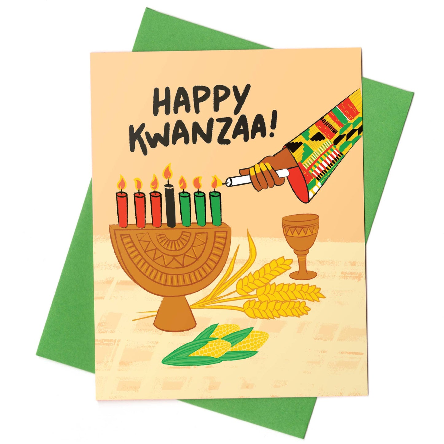 Rhino Parade - Happy Kwanzaa Table Card