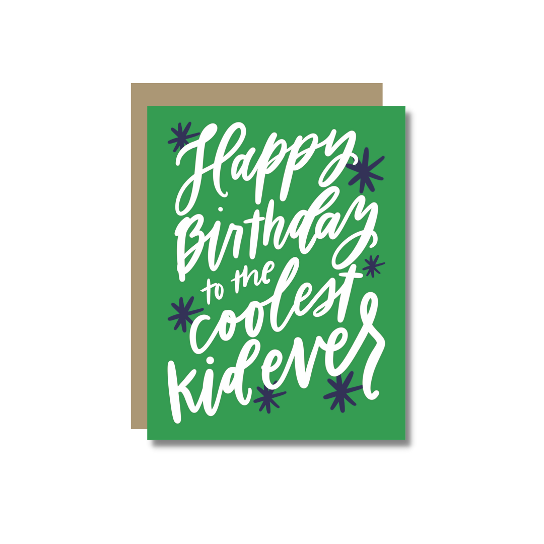 Prairie Letter Shop - Coolest Kid Green Birthday Card