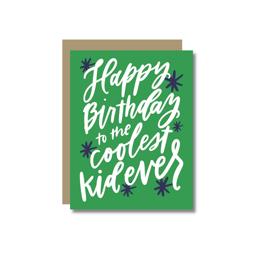 Prairie Letter Shop - Coolest Kid Green Birthday Card