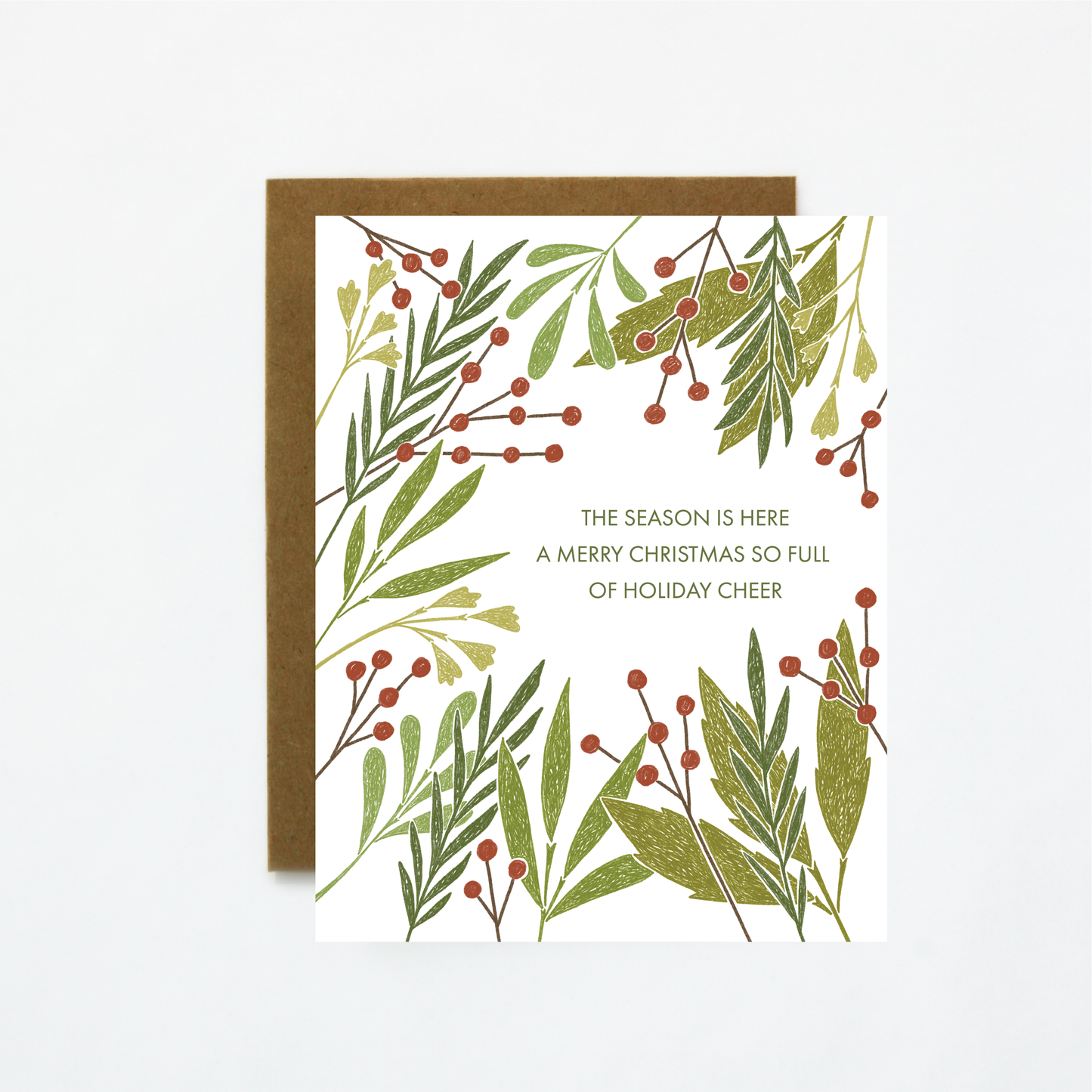 Quiet Lines Design - Holiday Cheer-Holiday and Christmas Greeting Card