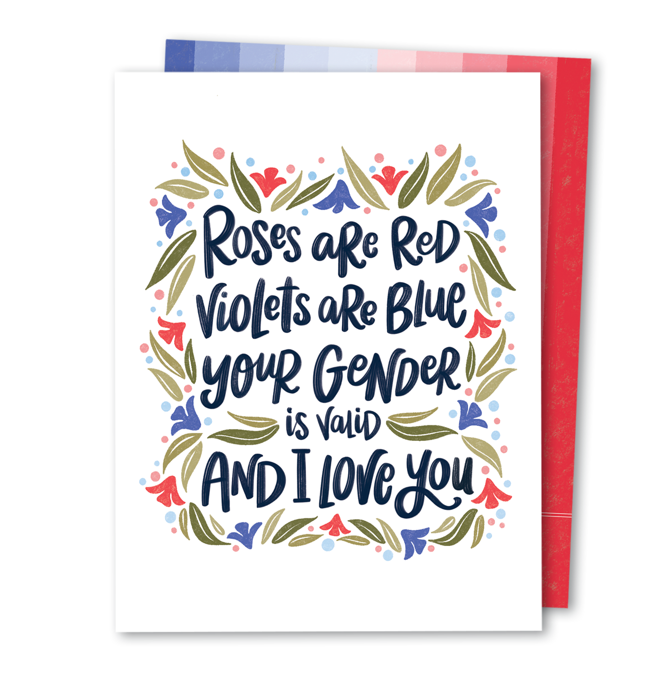 The Noble Paperie - Roses Are Red | LGBTQ+ Transgender Valentine's Day Love Card