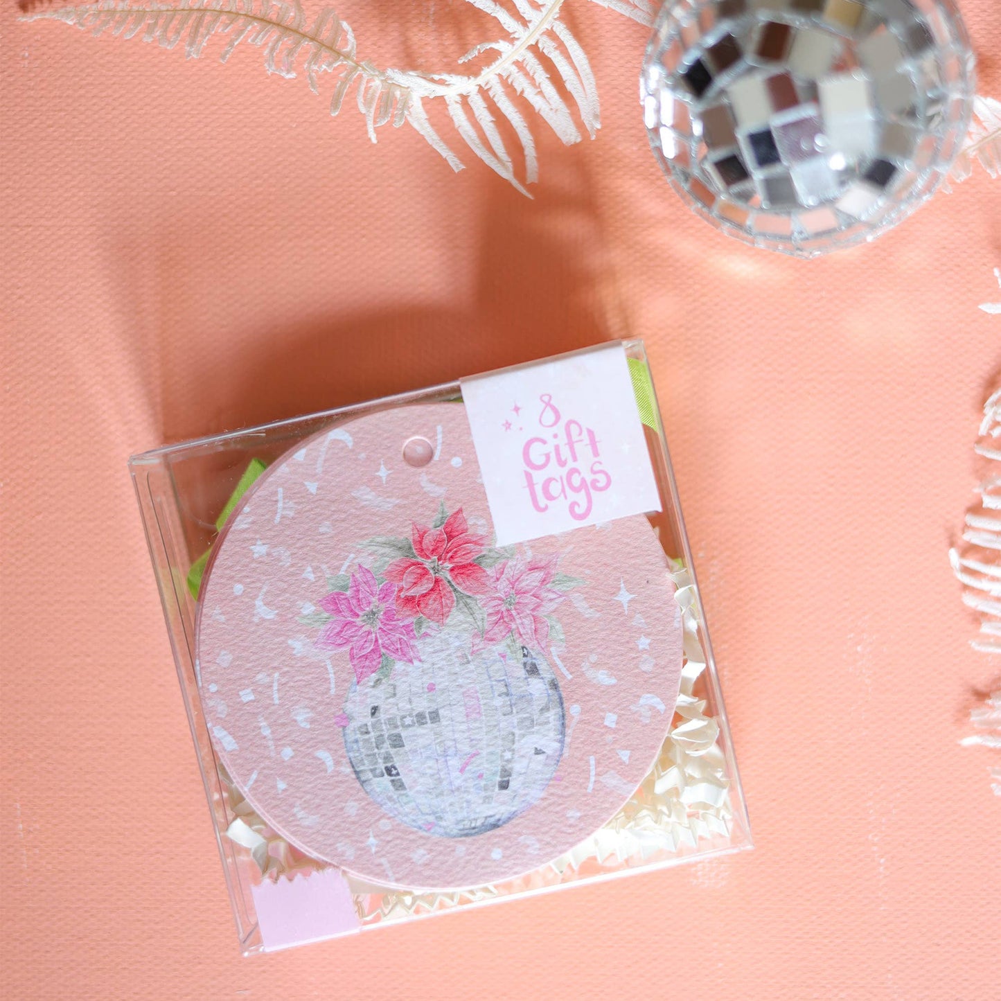 Stephanie Tara Stationery - Disco Poinsettia Holiday Gift Tag Set