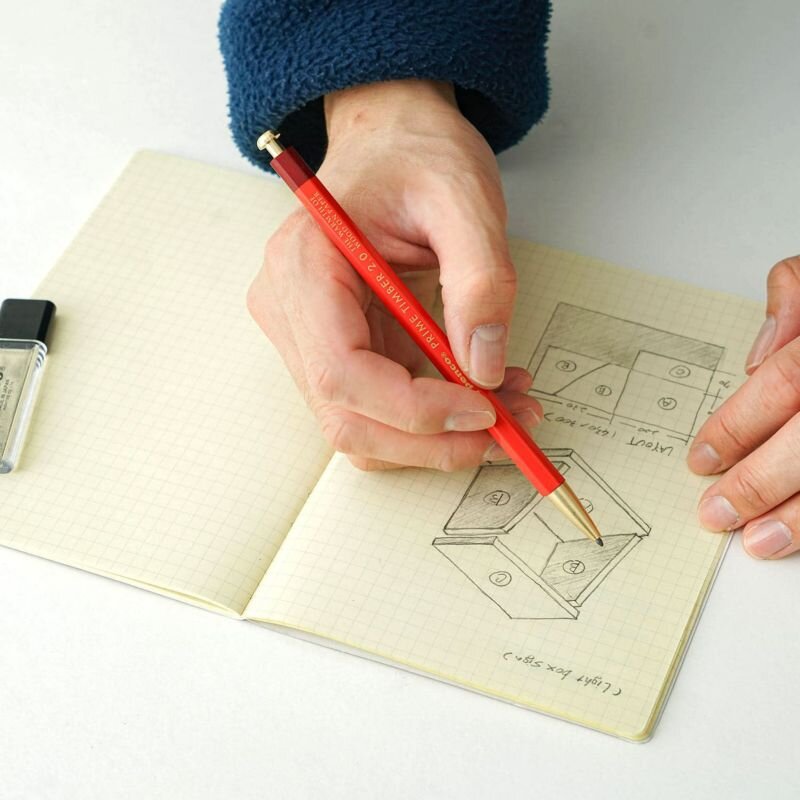 Prime Timber Pencil and Sharpener - Brass Red