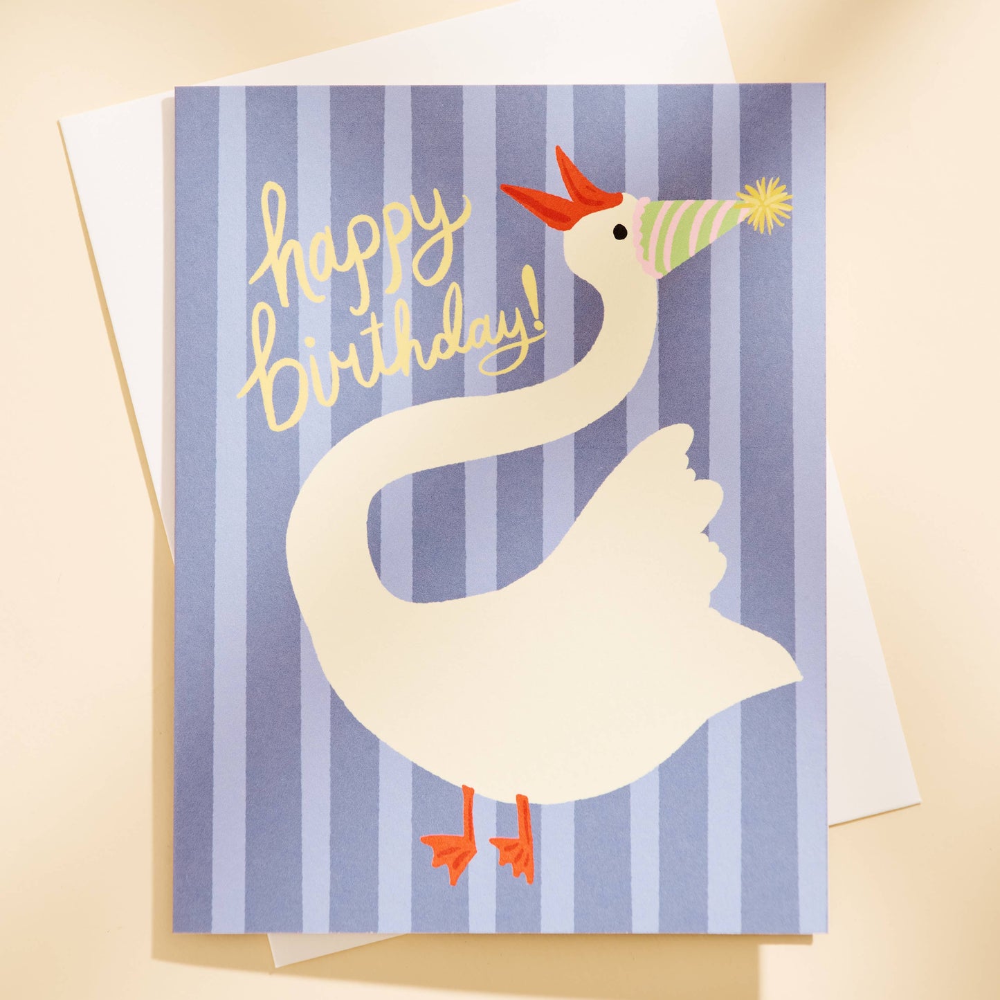 Goose Striped - Happy Birthday Card