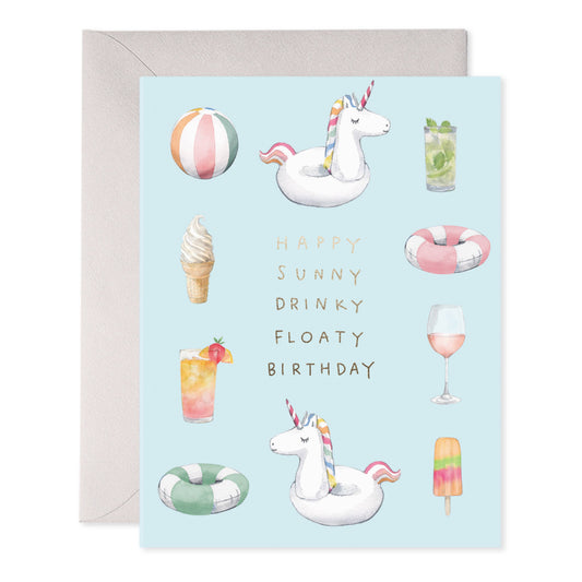 E. Frances Paper - Pool Party Birthday Greeting Card – Summer Fun