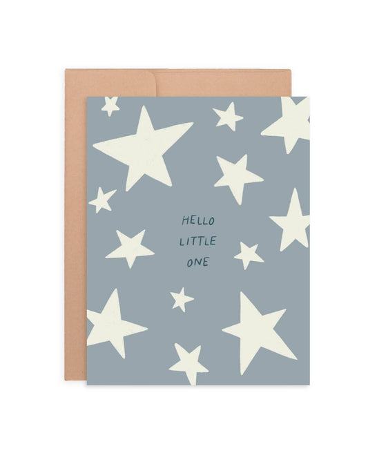 Hello Little One Stars - Baby Shower Greeting Card