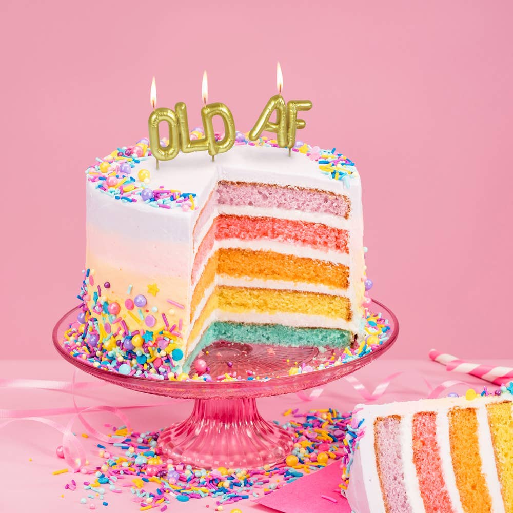 OLD AF - LIGHTEN UP Party Candles - Set of 5