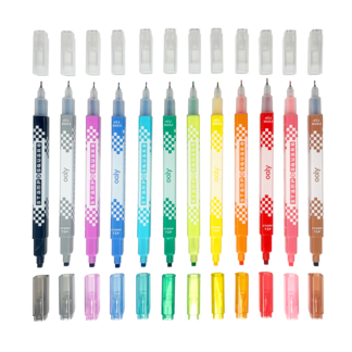 Stamp A Square - Double-Ended Markers - Set of 12