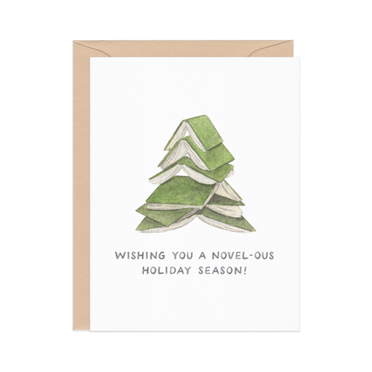 Amy Zhang - Novel-ous Christmas Tree — Book Pun Holiday Card