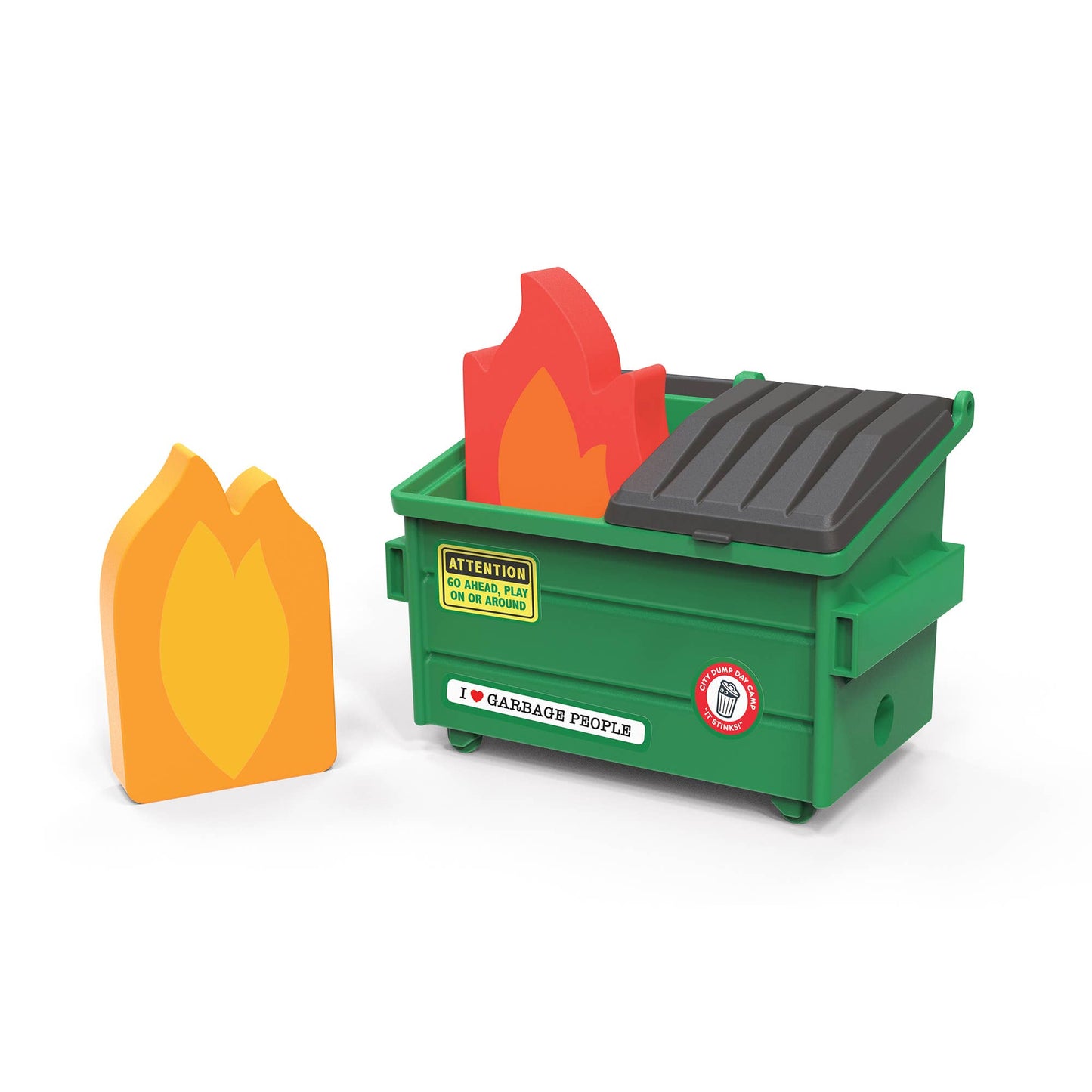 Trash Talk - Dumpster Fire Sharpener and Flame Erasers