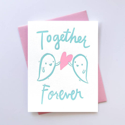 Together Forever Ghosts in Love - Letterpress Card