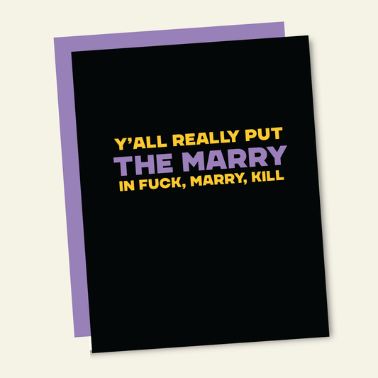 That’s So Andrew - Put the Marry in F*ck Marry Kill Funny Wedding Day Card