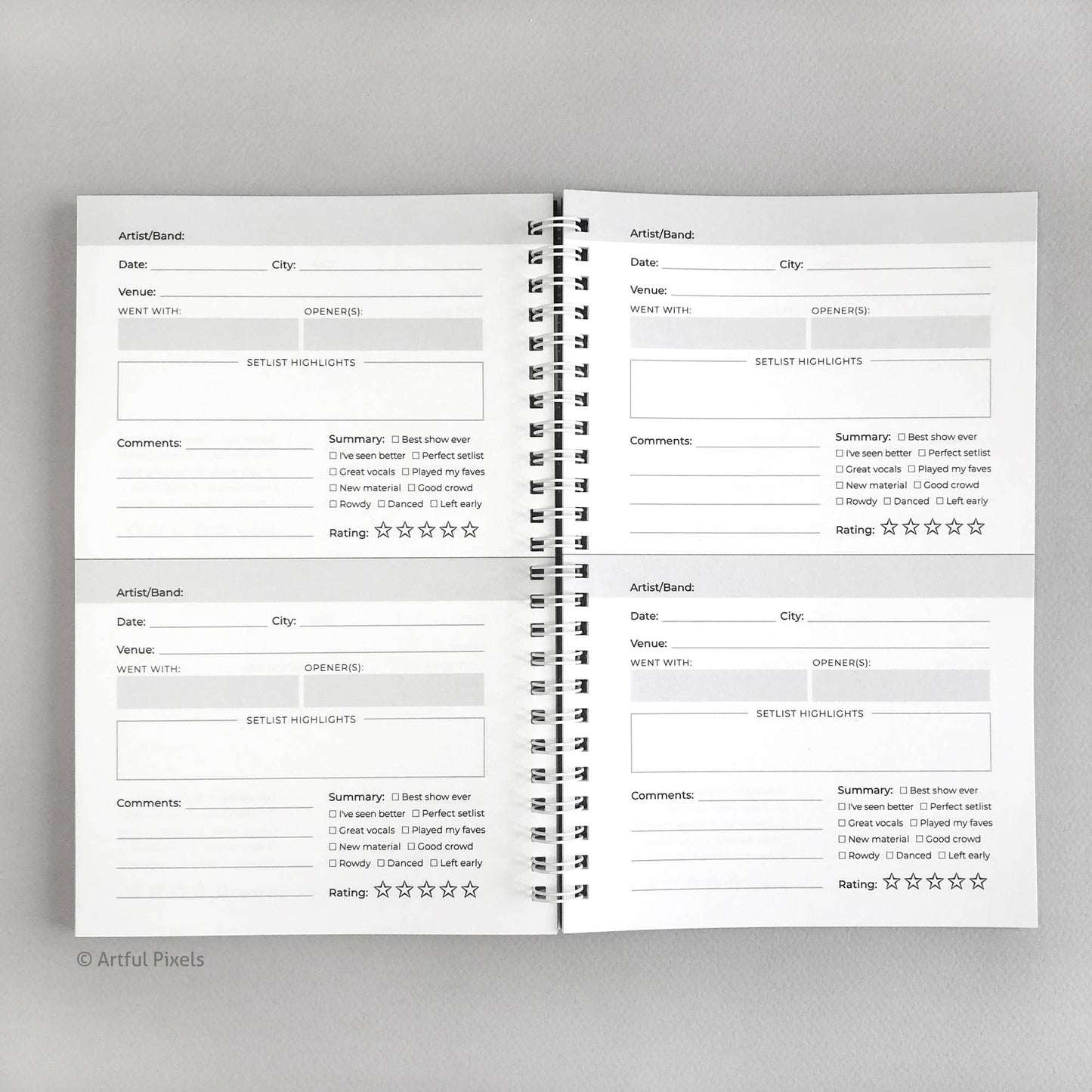Concert Logbook - Music Lover Journal