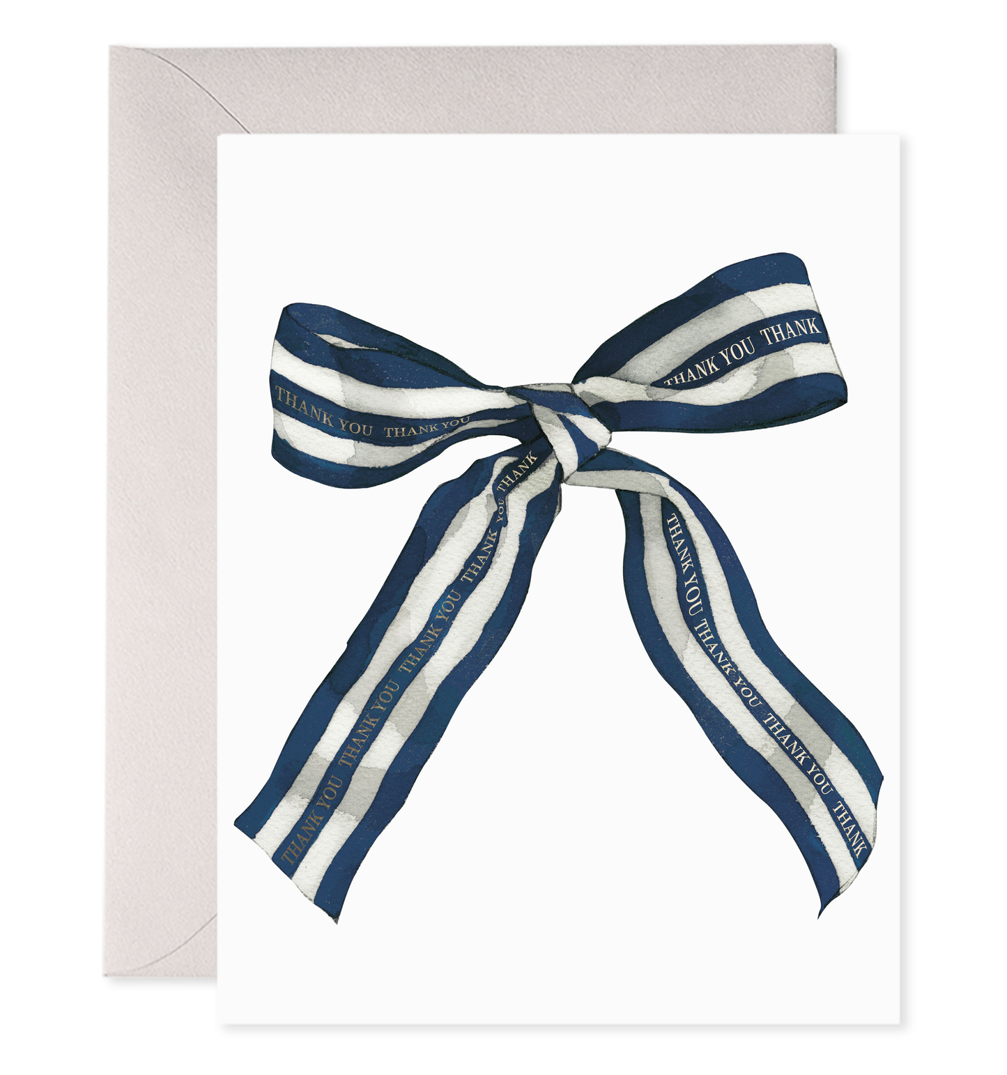 Big Navy Striped Bow - Thank You Set of 6