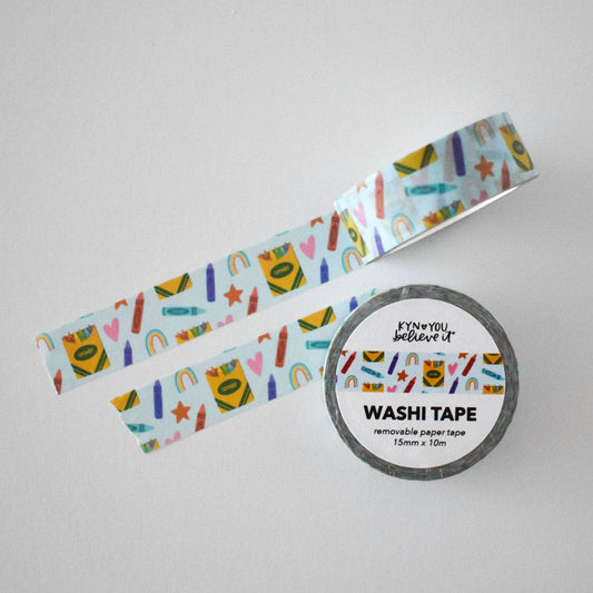 Kyn You Believe It - Crayon Pattern Washi Tape | Back to School Washi
