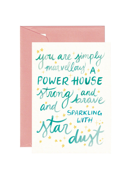 Harmony Hardin Greeting Cards - Inspirational Card | Hand-lettered Card | Power House
