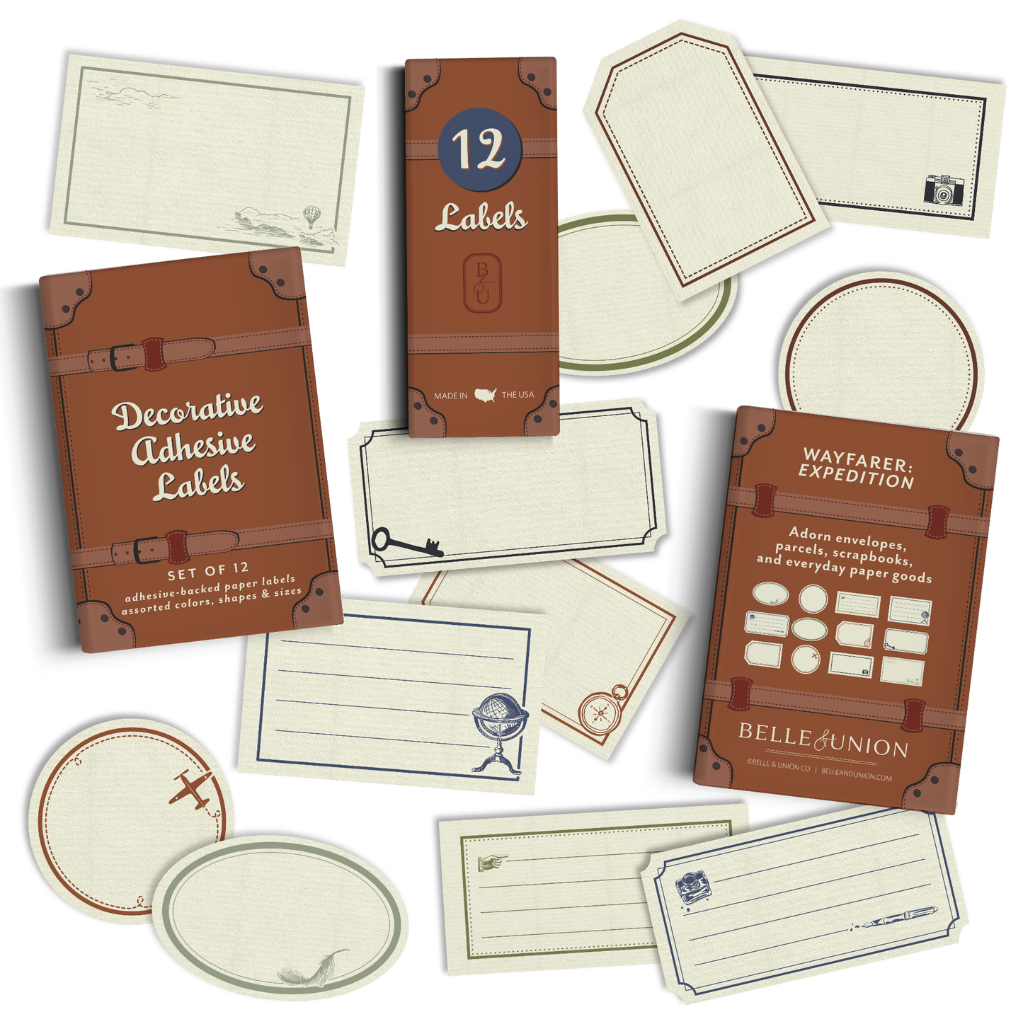 Belle & Union - Wayfarer Paper Label Stickers, Expedition