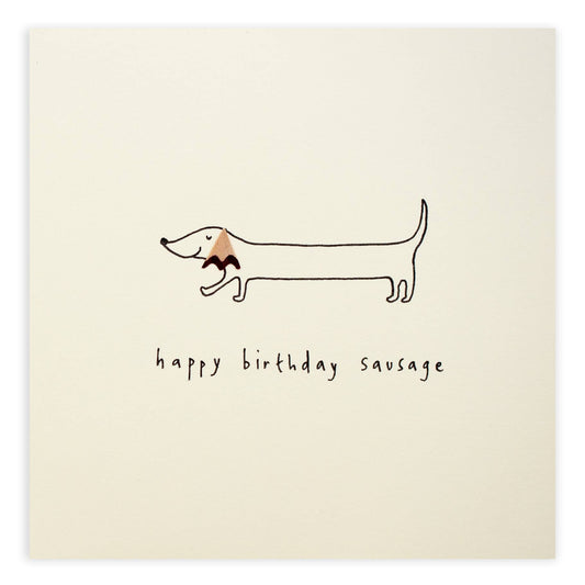 Birthday Sausage Dog  –  Real Pencil Shavings - Greeting Card