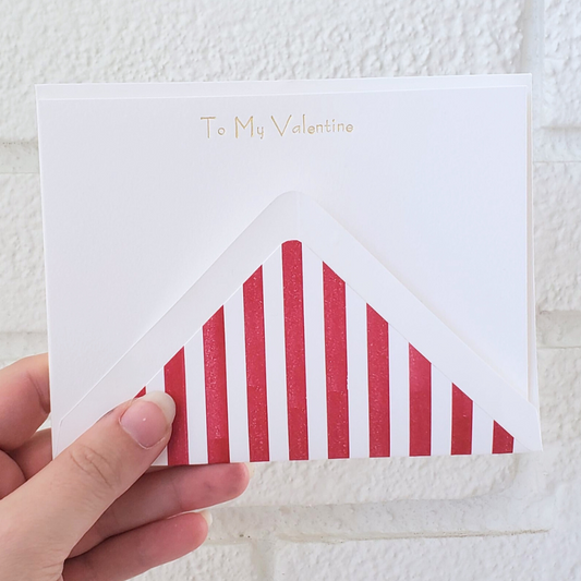 To My Valentine - Single Foil Flat Notecard