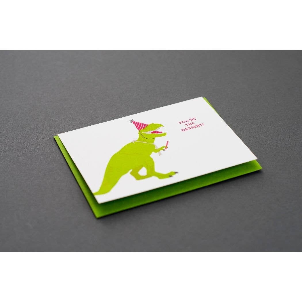Porchlight Press Letterpress - Birthday Dino Dessert Card