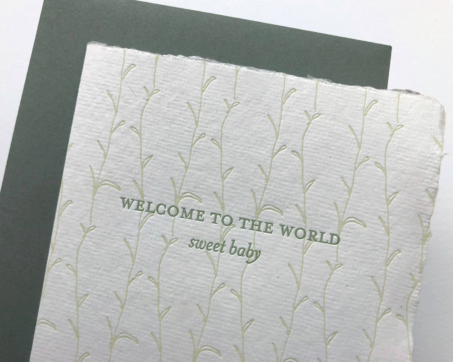 Welcome Baby - Handmade Paper - Greeting Card