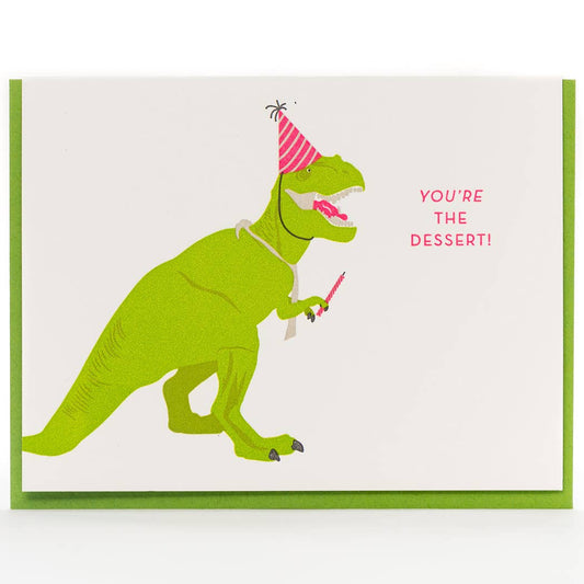 Porchlight Press Letterpress - Birthday Dino Dessert Card