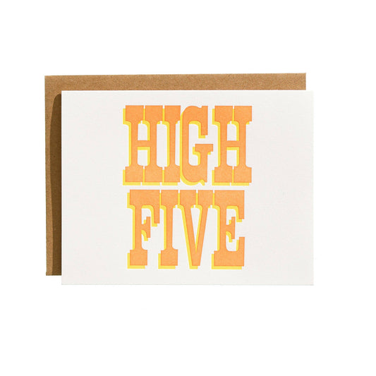 High Five - Letterpress Greeting Card