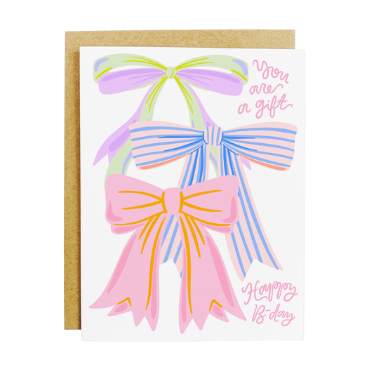 KANDS.CO - You Are A Gift Bow Birthday Card