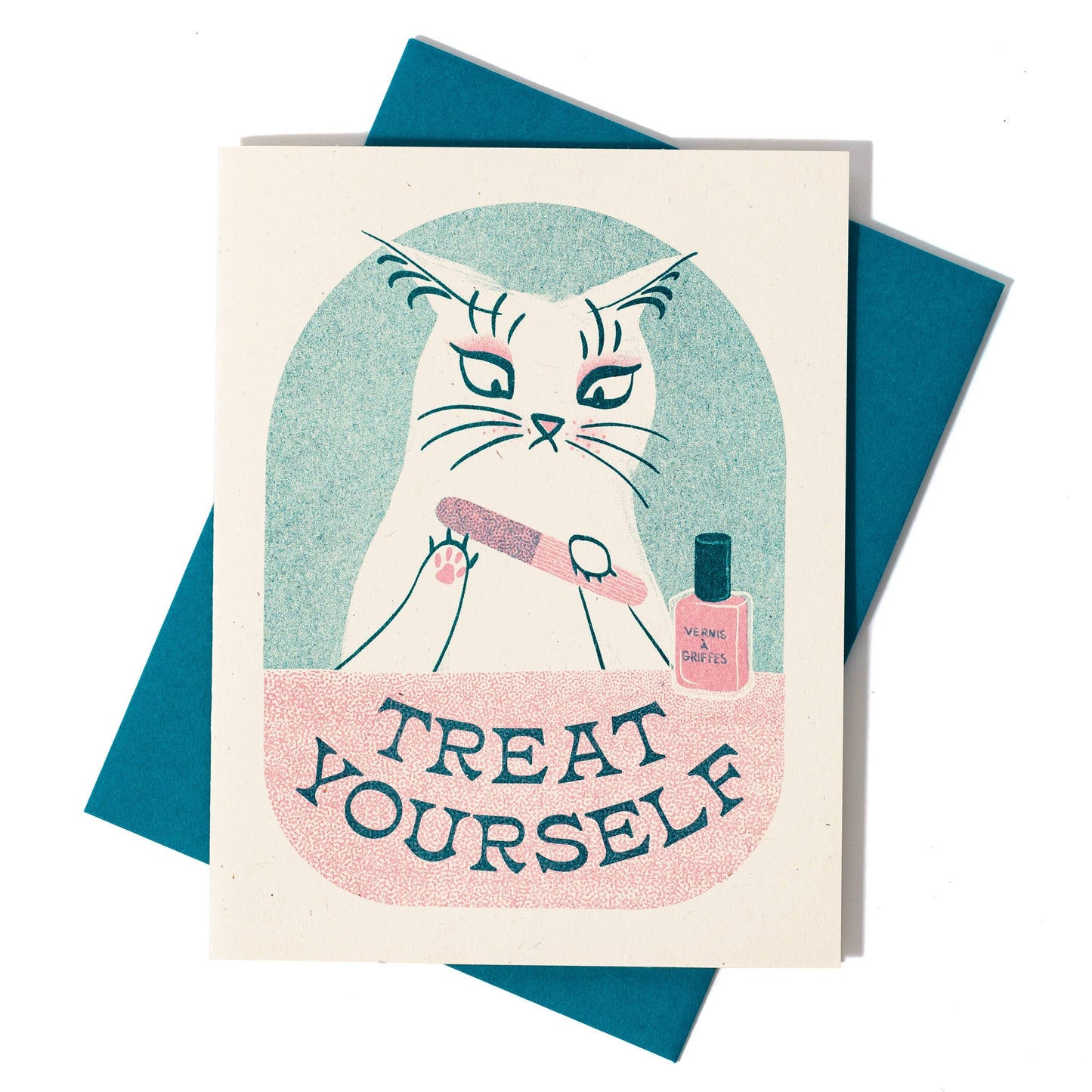 Bromstad Printing Co. - Treat Yourself - Risograph Greeting Card
