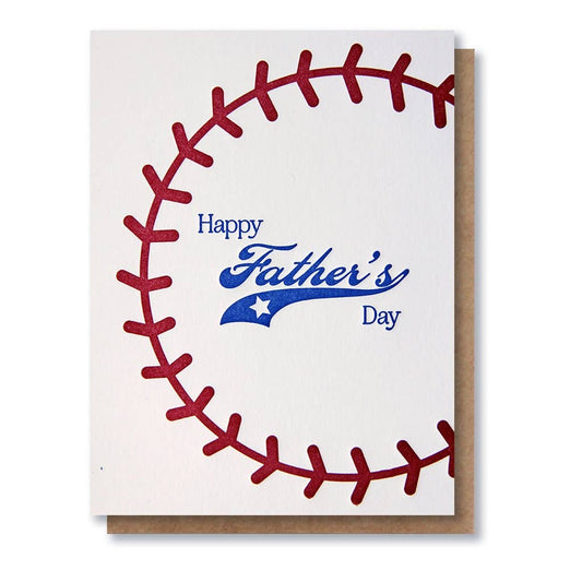 Baseball Dad Letterpress Card - Father's Day