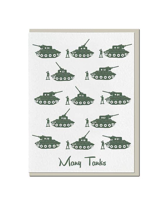 Many Tanks - Thank You Greeting Card