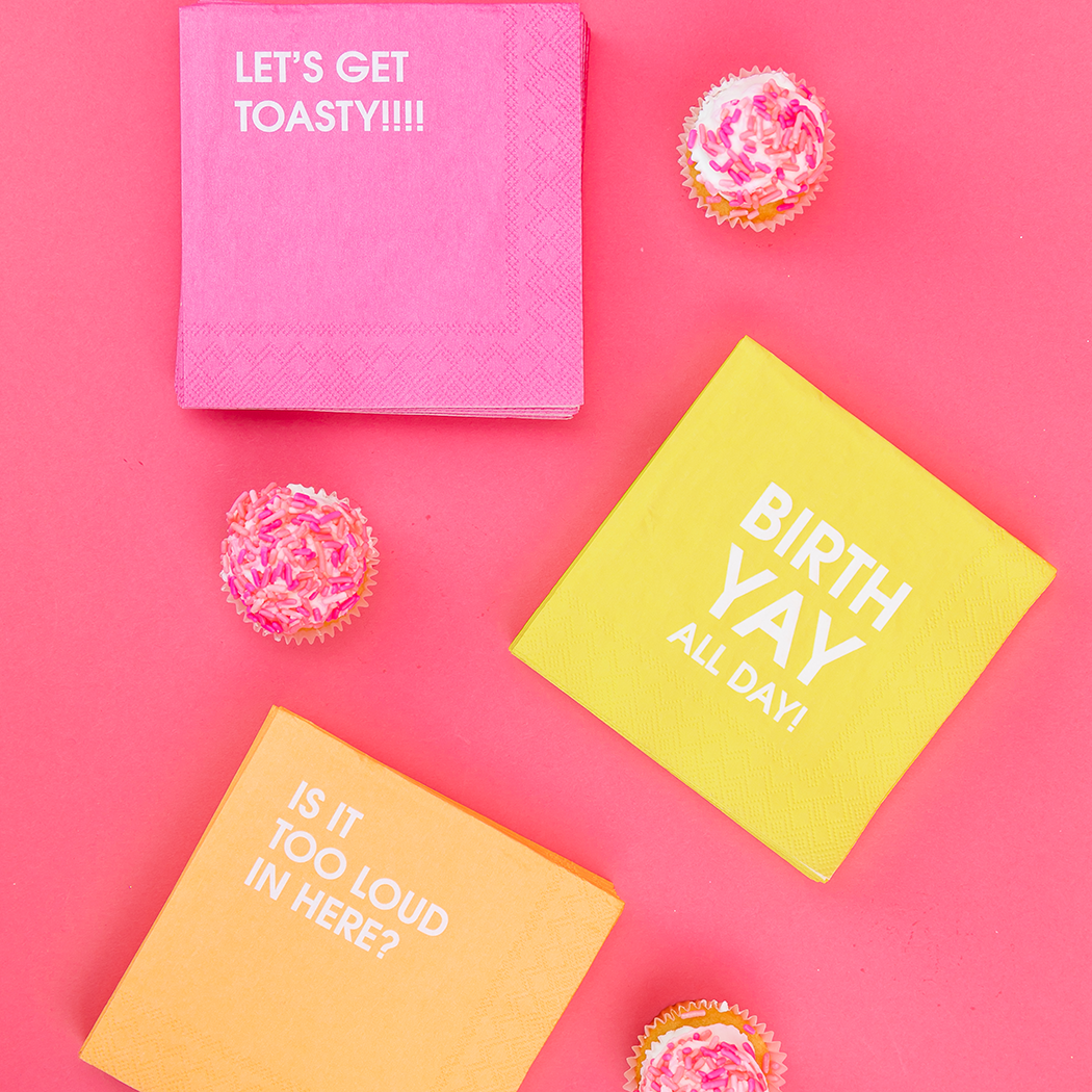 Chez Gagné - BirthYay All Day -  Yellow Cocktail Napkins