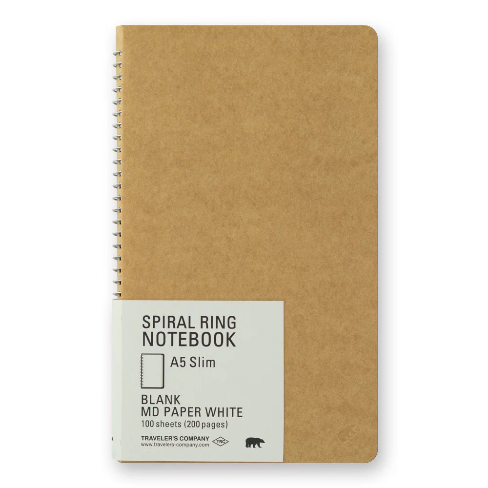 Blank White Paper - A5 Slim - Spiral Ring Notebook