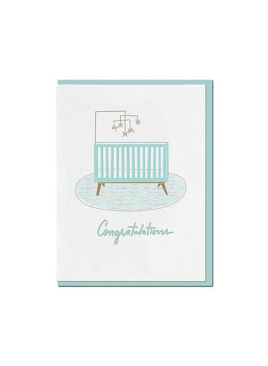 Mid Century Crib - Baby Greeting Card