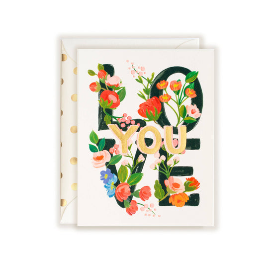 Love You with Flowers Love Greeting Card