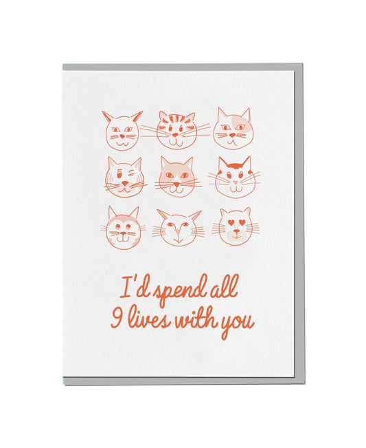 Nine Lives - Love Greeting Card