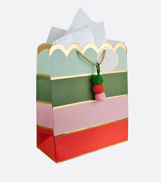 Elum Designs - Holly Jolly Stripes - Large Gift Bag