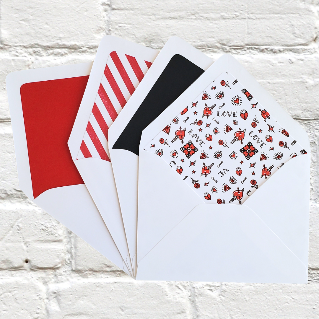 Black Heart Arrow - Foil Flat Notecard Set