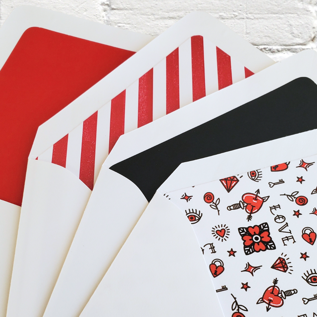 Black Heart Arrow - Foil Flat Notecard Set