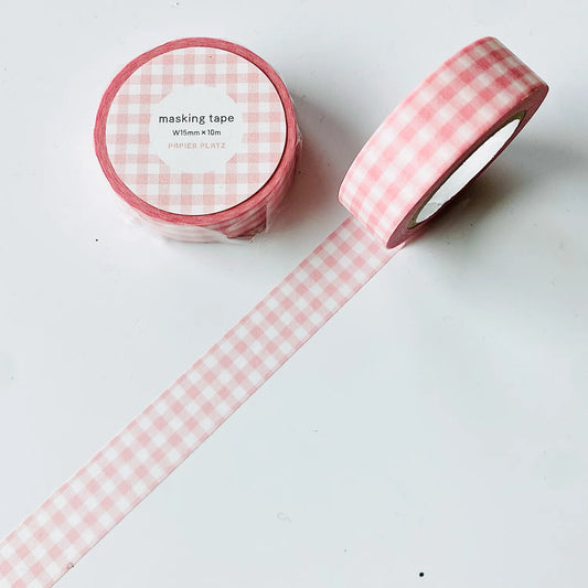 Papier Platz Washi Tape - Gingham Check Pink