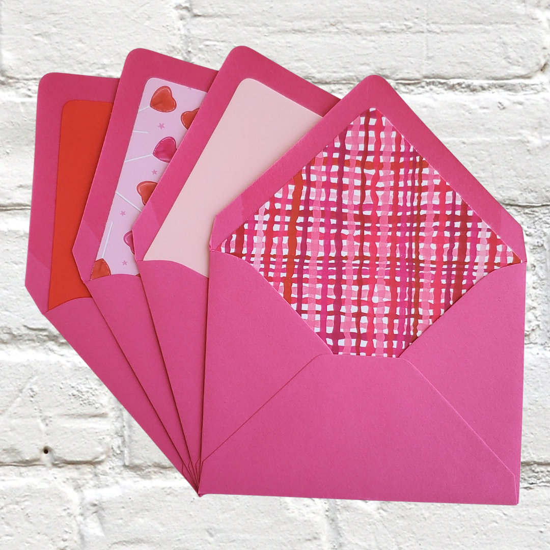 Red Heart Arrow - Foil Flat Notecard Set