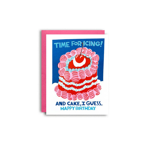 Pier Six Press - Time for Icing - Risograph Birthday Card