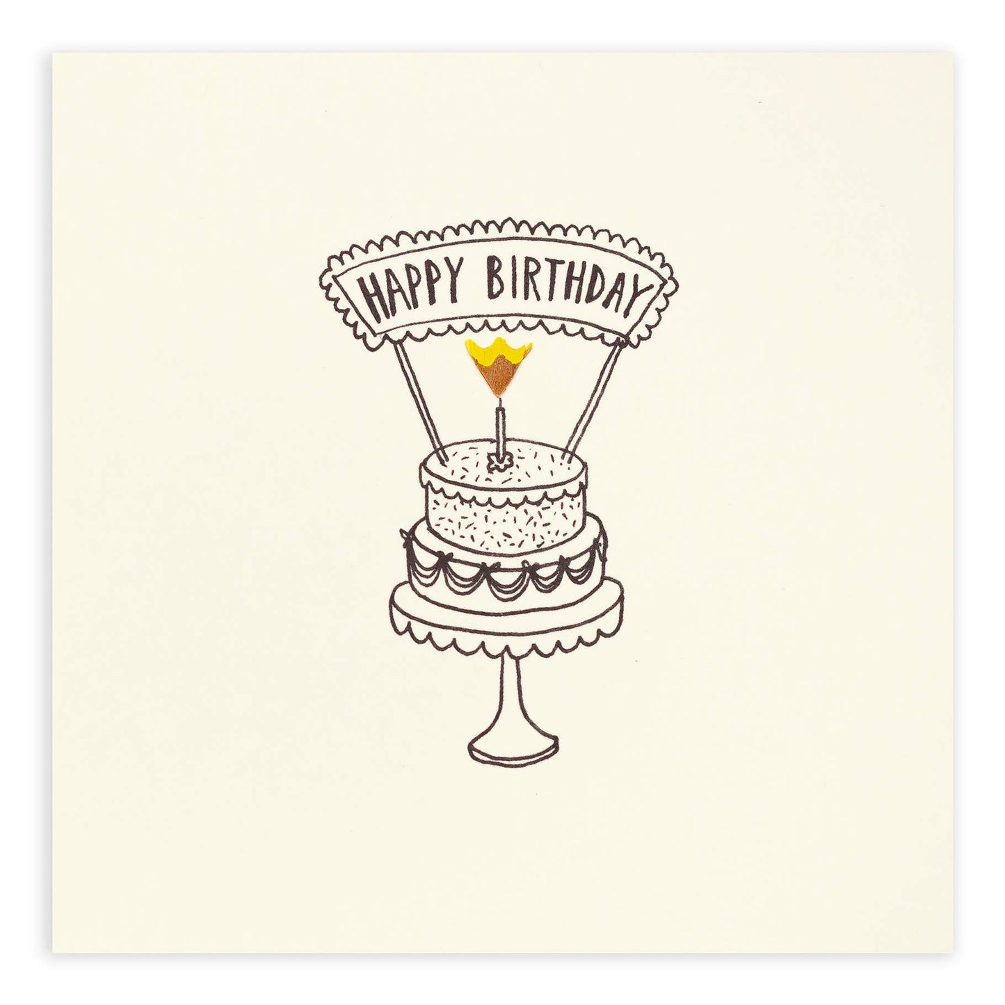 Birthday Cake  –  Real Pencil Shavings - Greeting Card