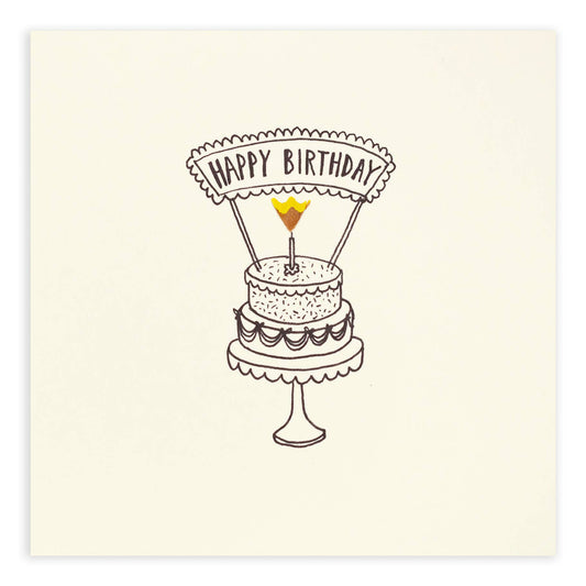 Birthday Cake  –  Real Pencil Shavings - Greeting Card
