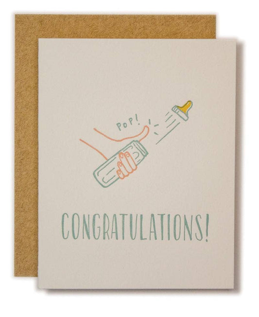 Congratulations Bottle Pop - Greeting Card