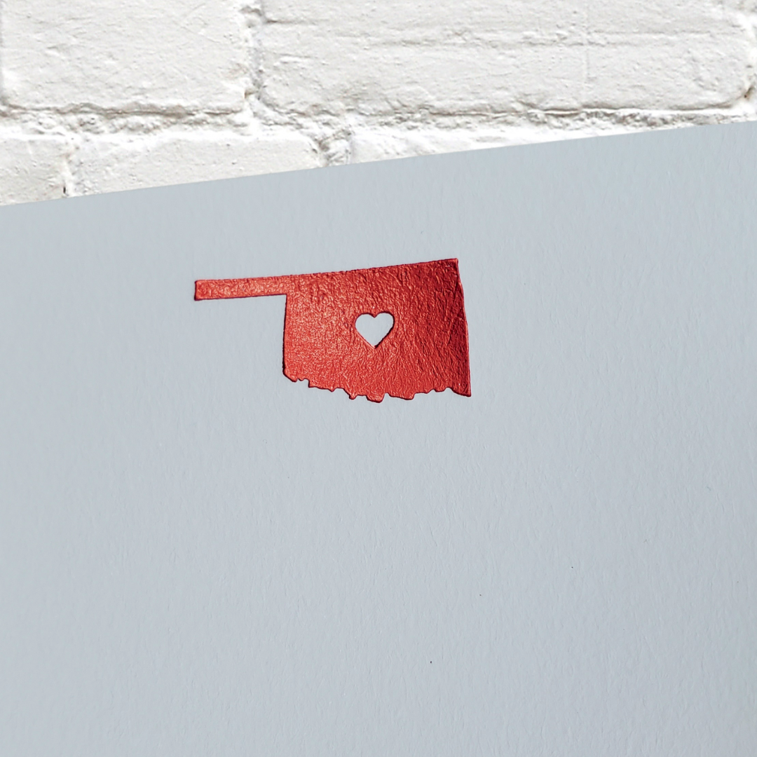*NEW* Oklahoma Red (OU) Foil Flat Notecard Set