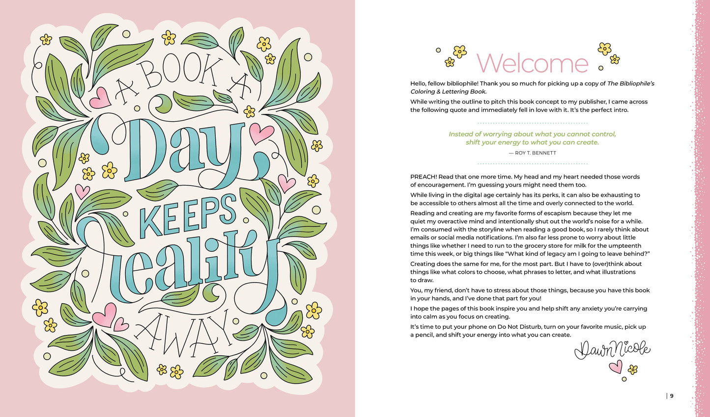 The Bibliophile's Coloring and Lettering Book