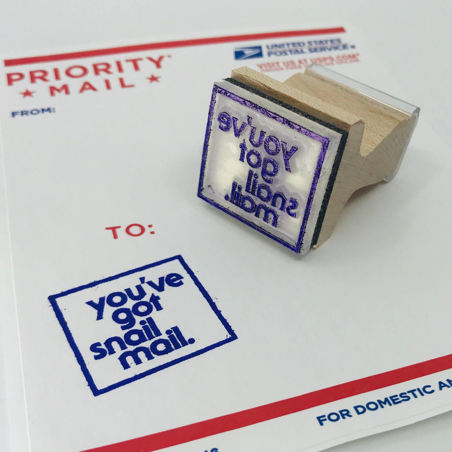You've Got Snail Mail - Wooden Handle Rubber Stamp