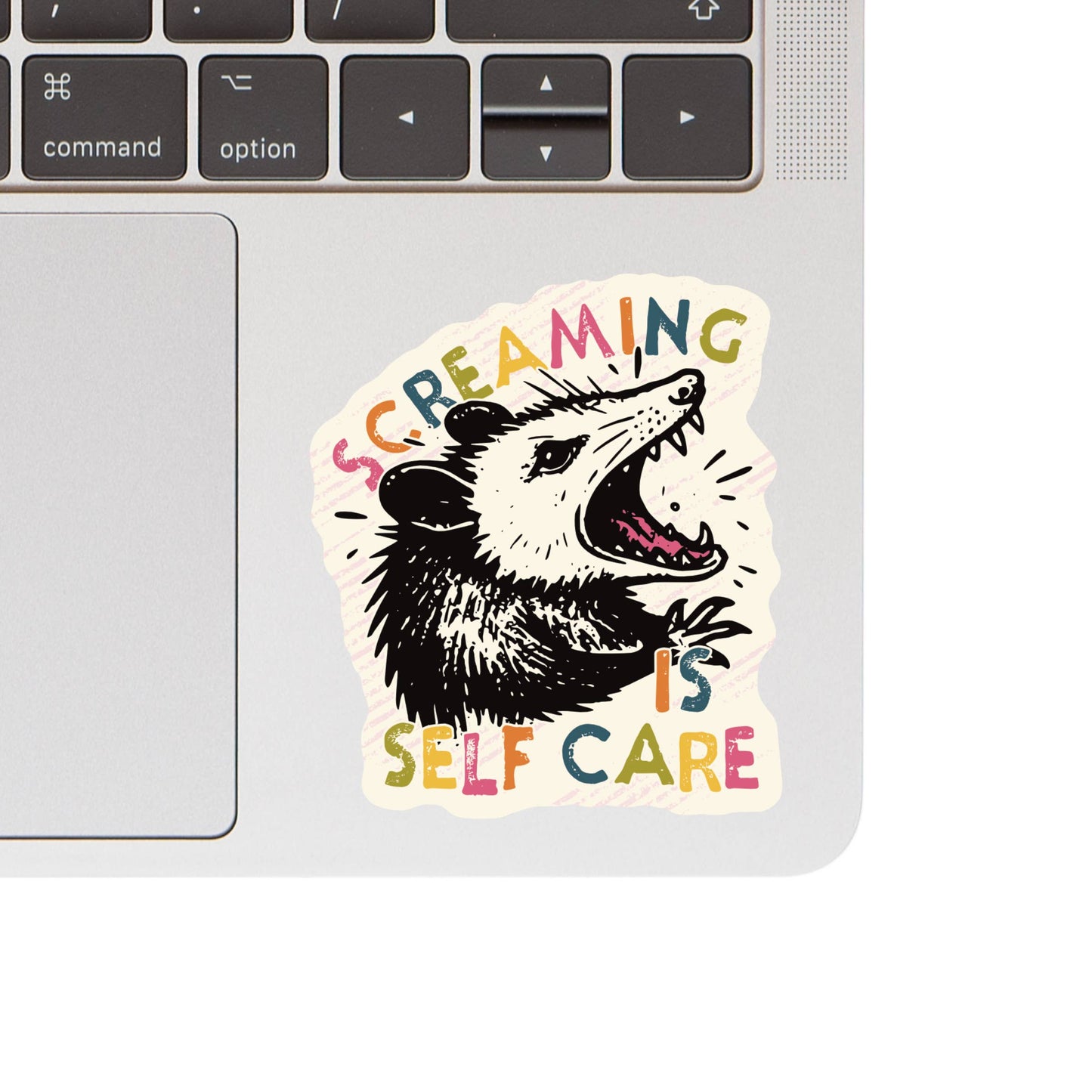 Screaming is Self Care Possum - Vinyl Sticker
