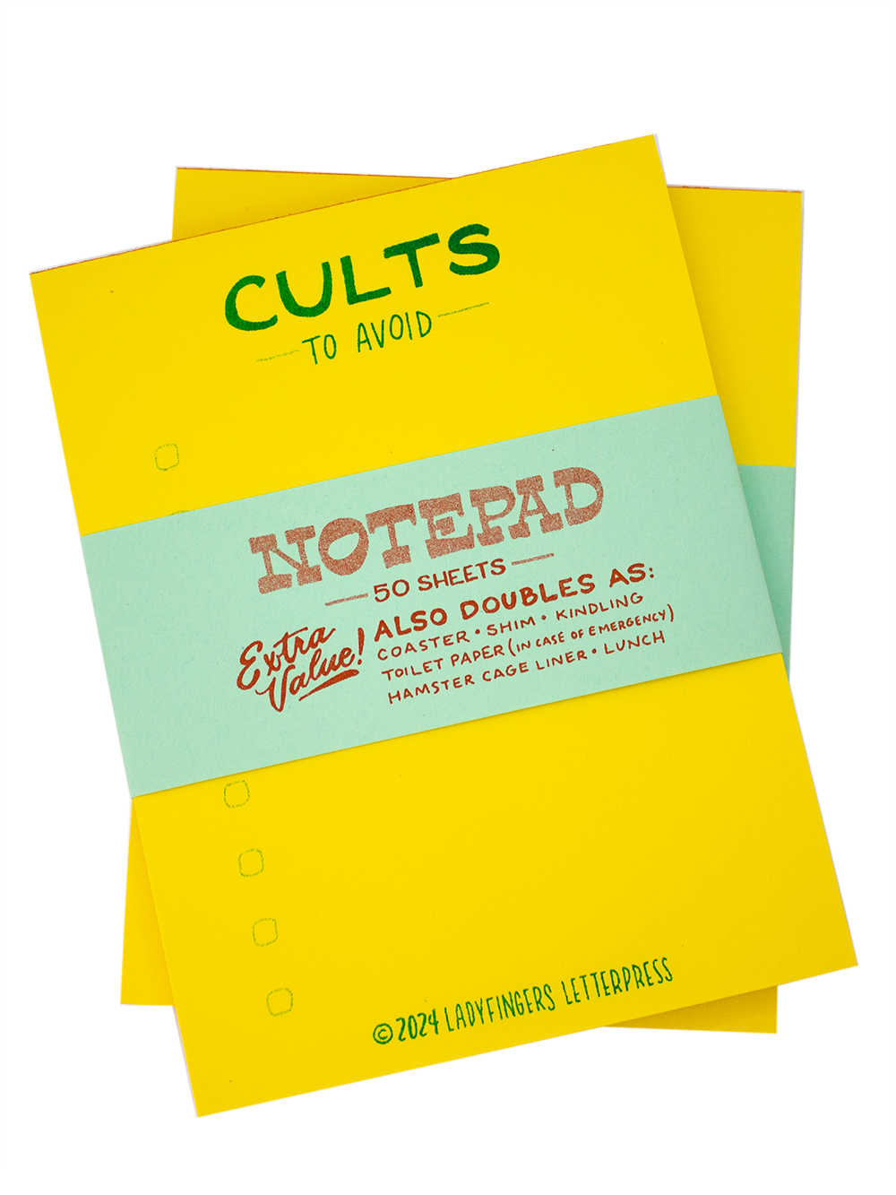 Cults to Avoid - Risograph Notepad